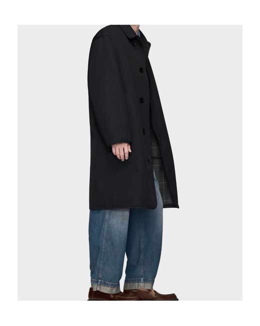 Maison Margiela Blue Straight Hem Buttoned Coat for men