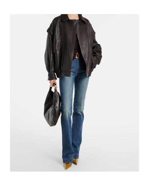 Nour Hammour Black Micah Zip-Up Leather Jacket