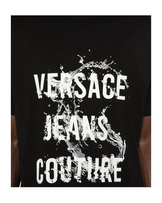 Versace Jeans Black Couture Logo Print T-Shirt for men