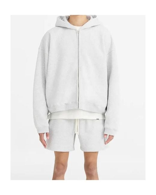 Represent White Initial Boxy Zip Through Hoodie for men