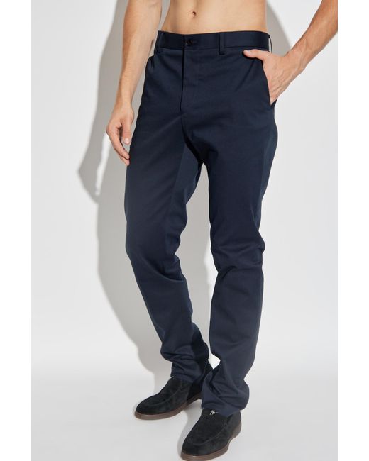 Etro Blue Creased Tapered Leg Trousers for men