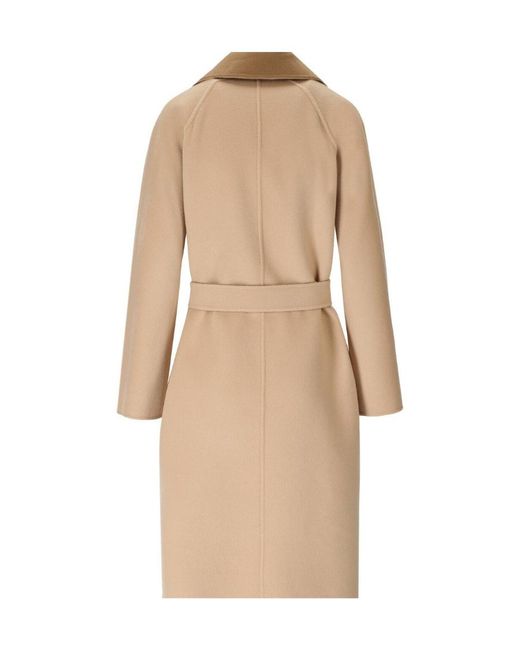 Weekend by Maxmara Brown Waist Waist Long-Sleeved Double-Sided Coat