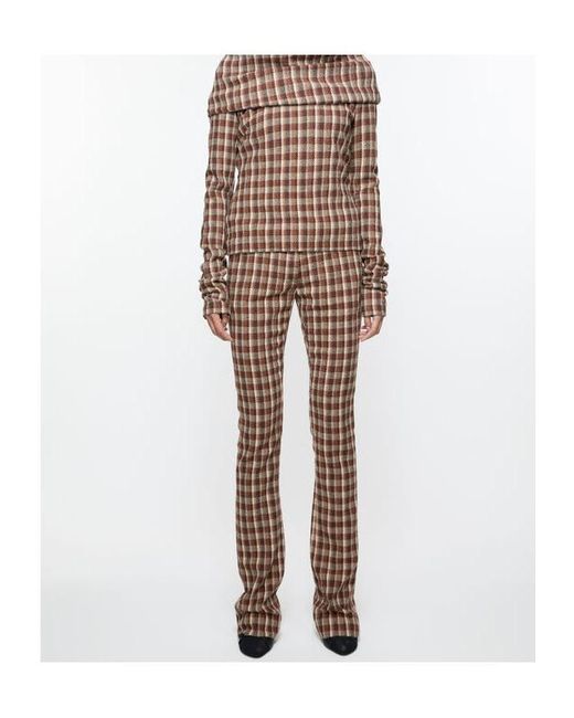 Acne Brown Check Tailored Trousers