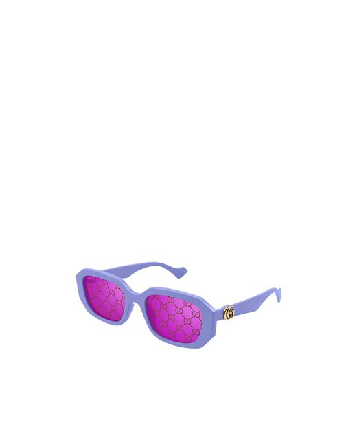 Gucci Purple Eyewear Rectangular Frame Sunglasses