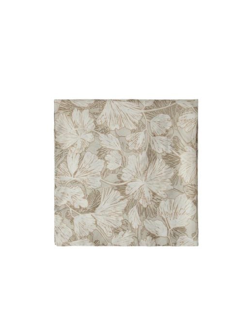 Brunello Cucinelli Natural Floral-Printed Square Scarf