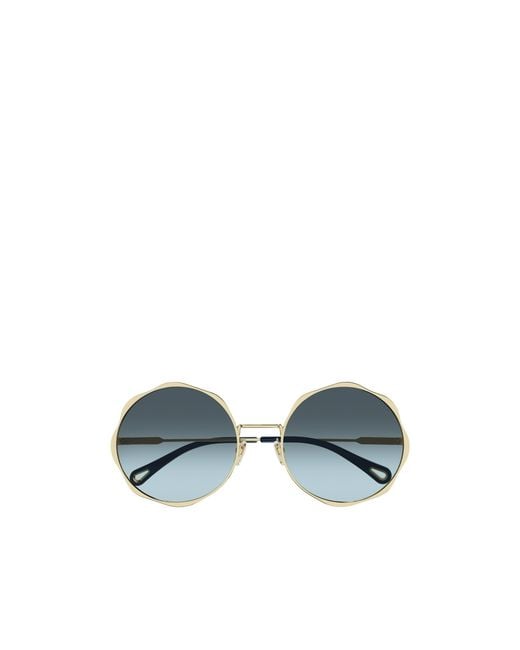 Chloé Blue Chloé Eyewear Round Frame Sunglasses