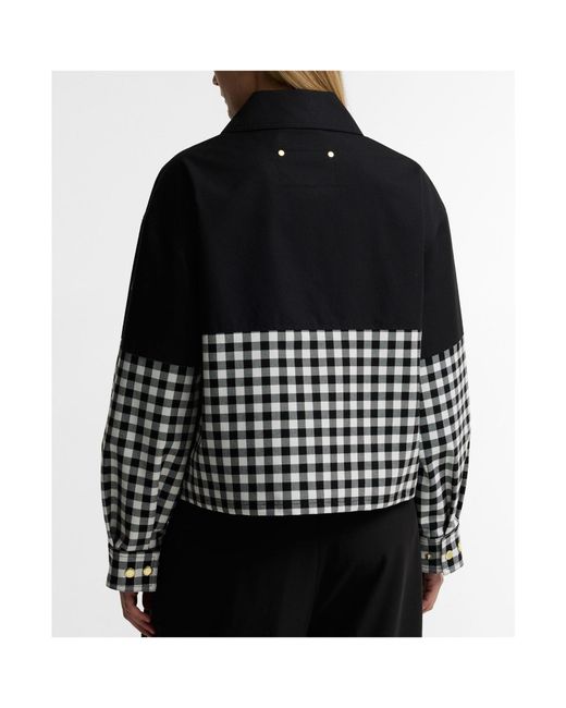 Barbour Black Ginghampanel Cropped Utility Jacket