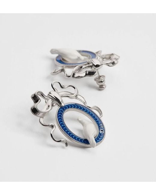 Dior Blue Médaillon Earrings