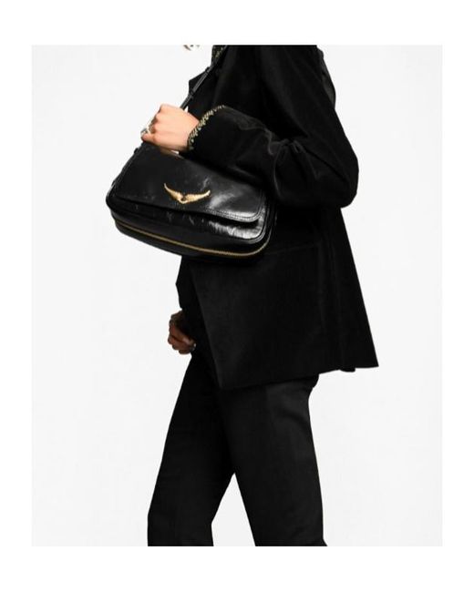 Zadig & Voltaire Black Le Zouzou Vintage Patent Bag