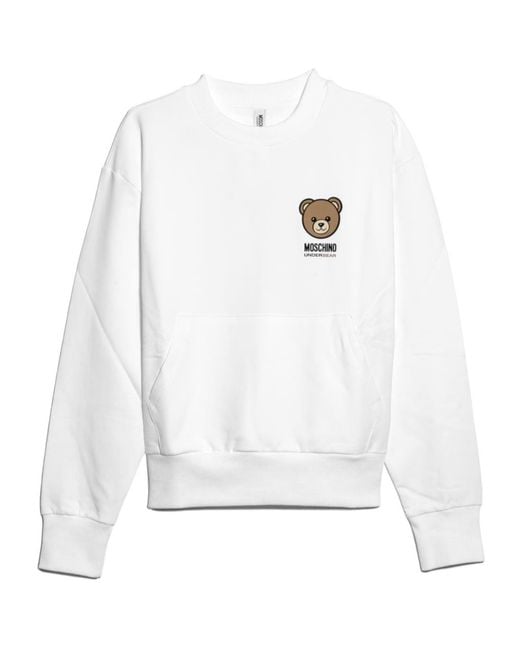 Moschino Women's White Crew Neck Sweatshirt