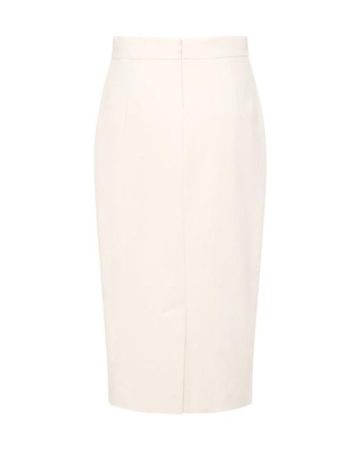 Max Mara White Eden Mid-Length Skirt
