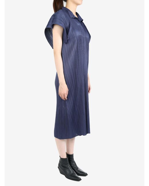 Pleats Please Issey Miyake Blue August Dress