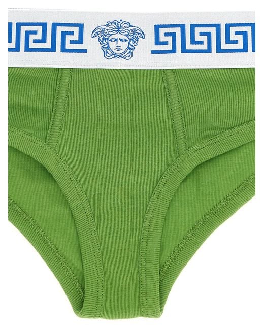 Versace Green Ribbed Stretch Briefs