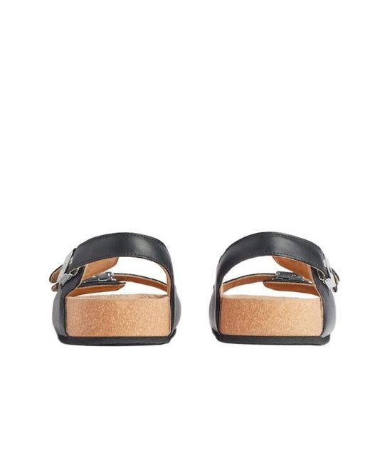 Balenciaga Black X Scholl Strap Flat Sandals for men