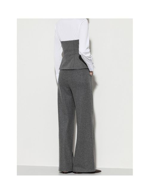 Luisa Cerano Gray Belt-Loop Casual Pants