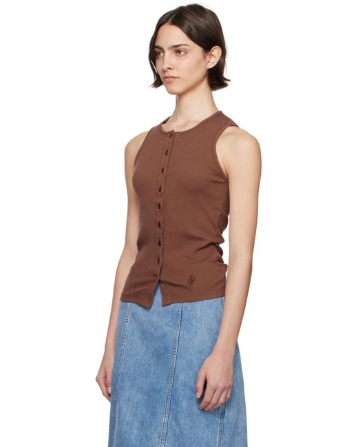 J.W. Anderson Brown Fine-Ribbed Tank Top