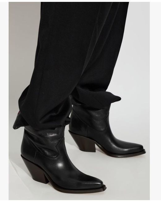 Chloé Black Pointed-Toe Ankle Boots
