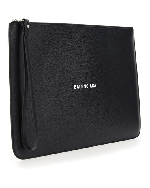 Balenciaga Black Logo Clutch for men