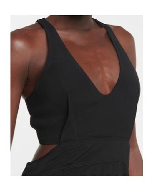 Victoria Beckham Black Hollow-Out Long Dress