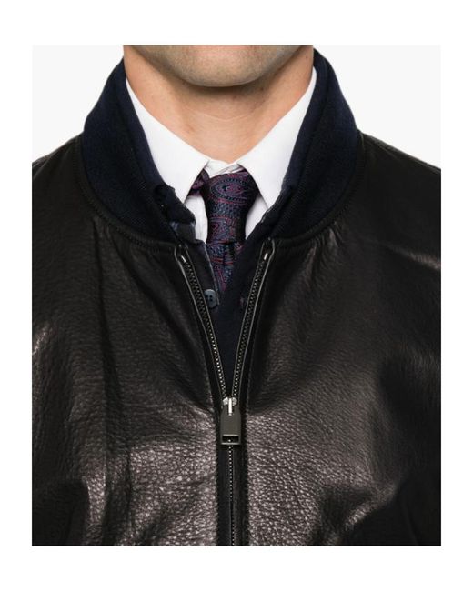 Brioni Black Bomber Jackets for men