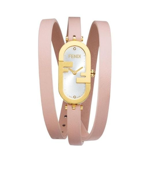 Fendi Pink O'Lock Oval Double-Strap Watch