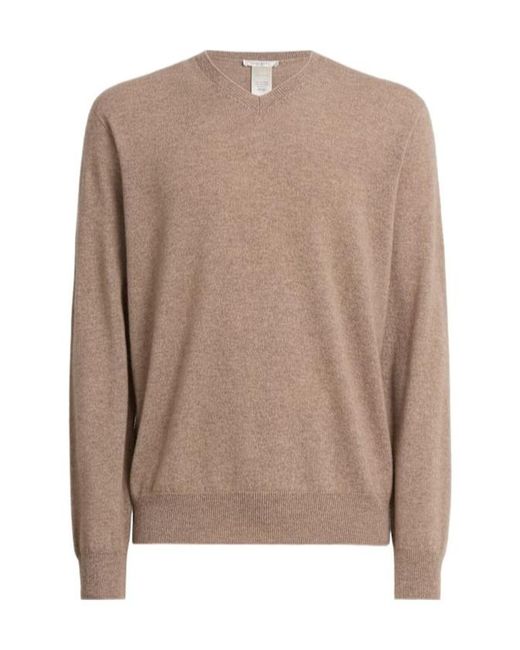 The Row Brown Rod V-Neck Cashmere Knit Sweater for men