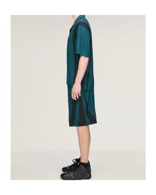 Y-3 Green Colourblock Shorts for men