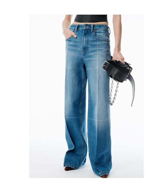 Alexander Wang Blue Logo Patch Faded Jeans
