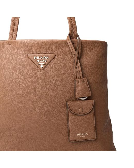 Prada Brown Daino Sft Tote Ld05