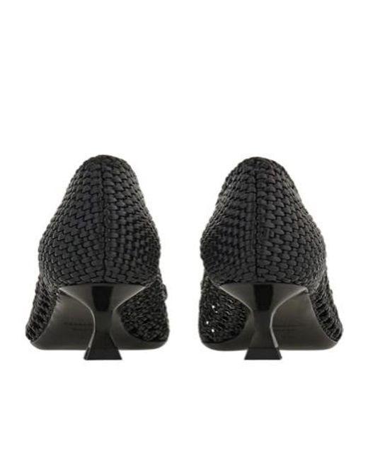 Ferragamo Black Zelma Braided High Heels