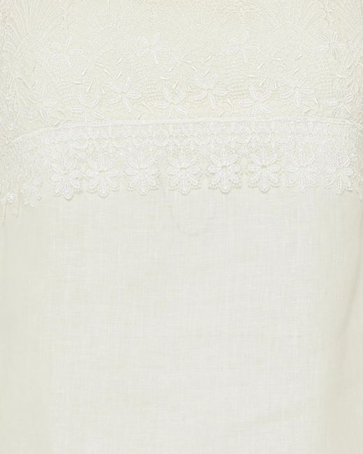 Valentino White Lace Detailed Sleeveless Top
