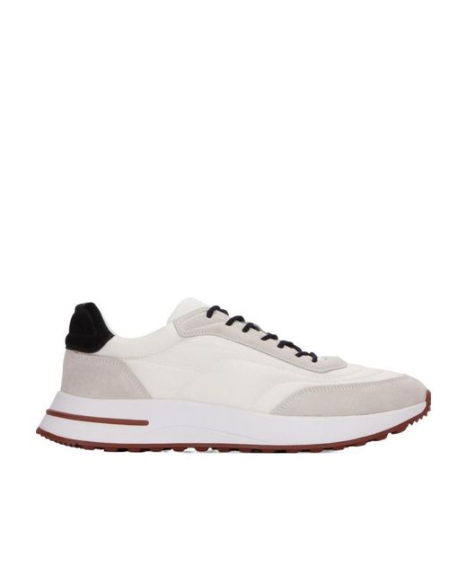 Loro Piana White Week End Walk Logo-Lace-Up Casual Sneakers for men