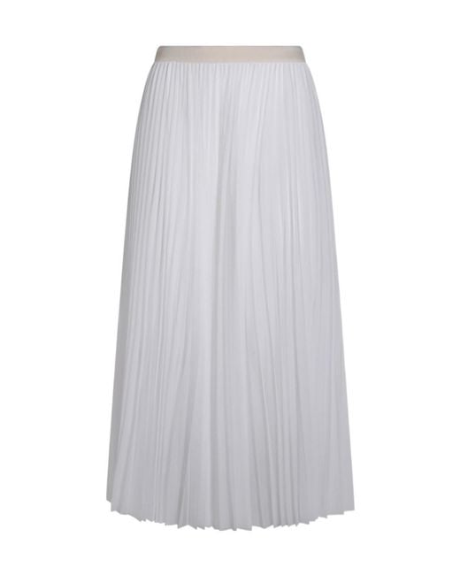 Fabiana Filippi White Pleated Maxi Skirt