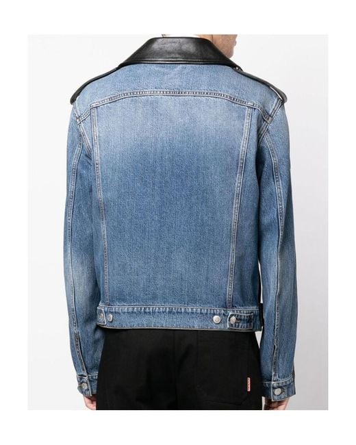 McQueen Black Panelled Biker Jacket for men