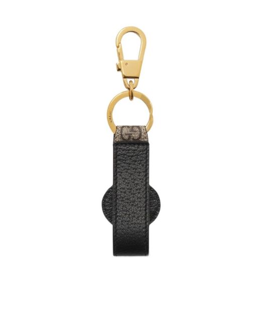 Gucci White Gg-Patch Leather Keyring for men