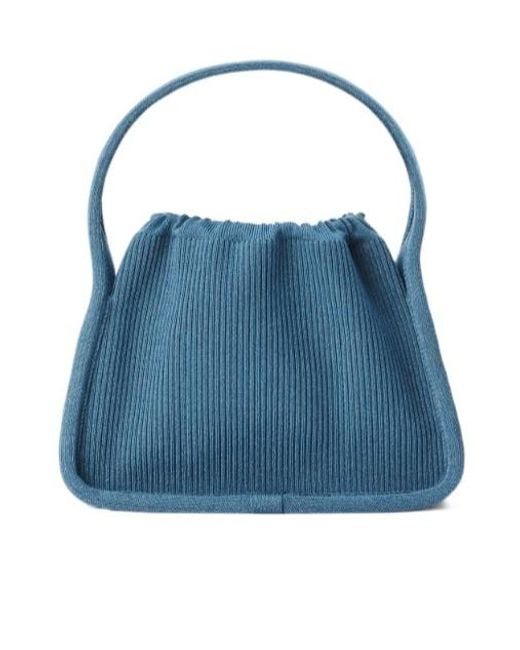 Alexander Wang Blue Ryan Small Knit Tote Bag