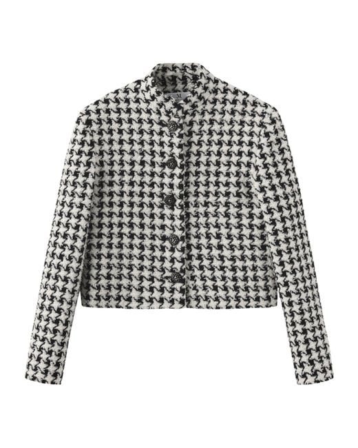 Marissa Chiara Black Houndstooth Casual Jacket
