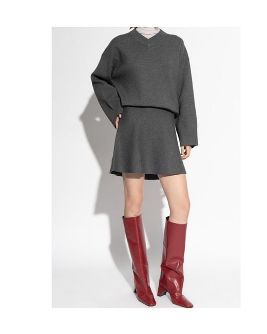 Samsøe & Samsøe Gray Salula Ribbed Skirt