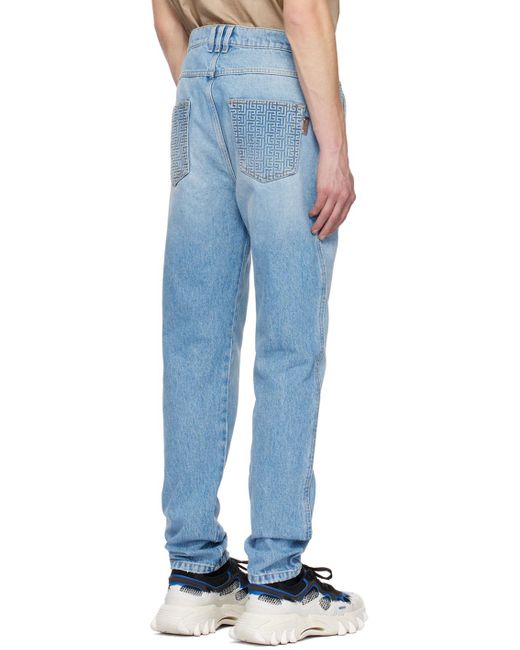 Balmain Blue Straight Cut Jeans for men