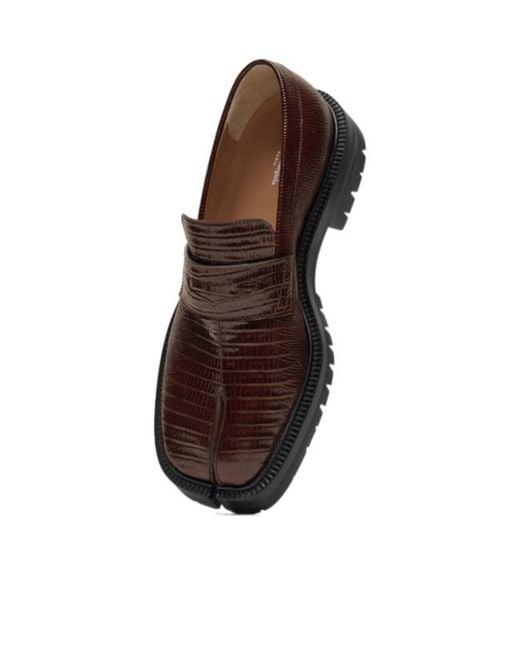 Maison Margiela Brown Tabi County Tejus-Print Loafer for men