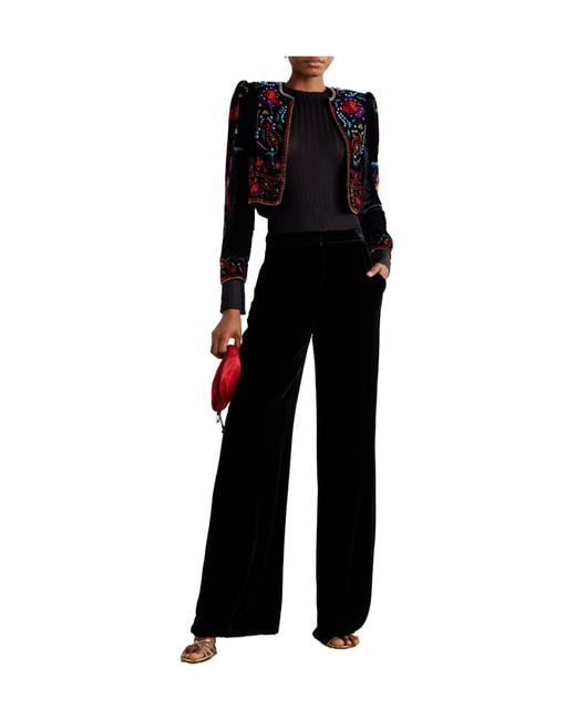 Saloni Black Cropped Coat