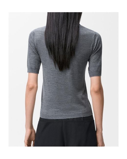 Loewe Gray Short Sleeve Crewneck Top