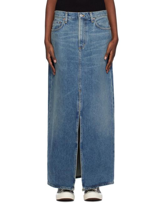 Agolde Blue Belt Loop Skirt