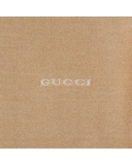 Gucci Natural Logo Intarsia Knit Top