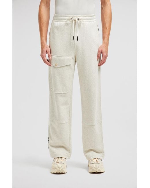 Moncler Gray Embossed Logo Cotton Track Pants for men