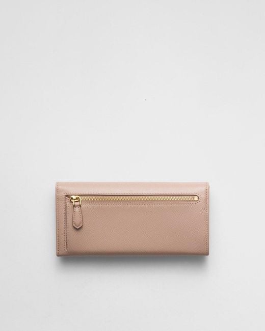 Prada Pink Logo Continental Wallet
