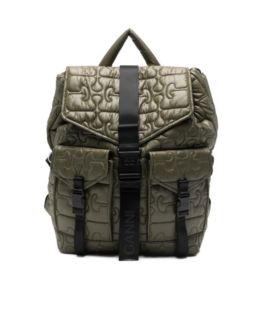Ganni Black Quilted Backpack