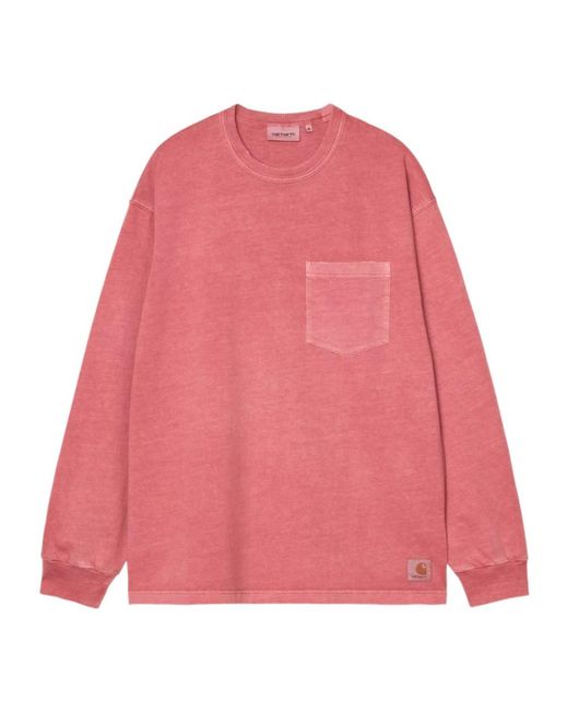 Carhartt Pink Pocket Long-Sleeve T-Shirt for men