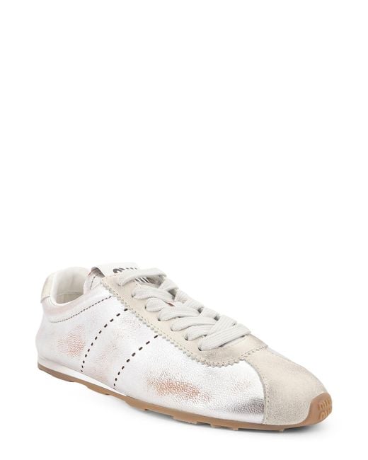 Miu Miu White Lace-Up Sneakers