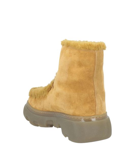 Burberry Natural Suede Platform Ankle Boots